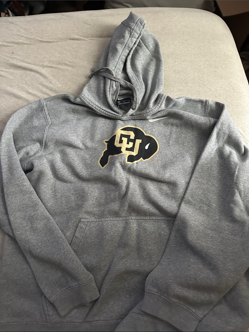 Nike Gray Hoodie with Black and Gold CU Buffalo Logo